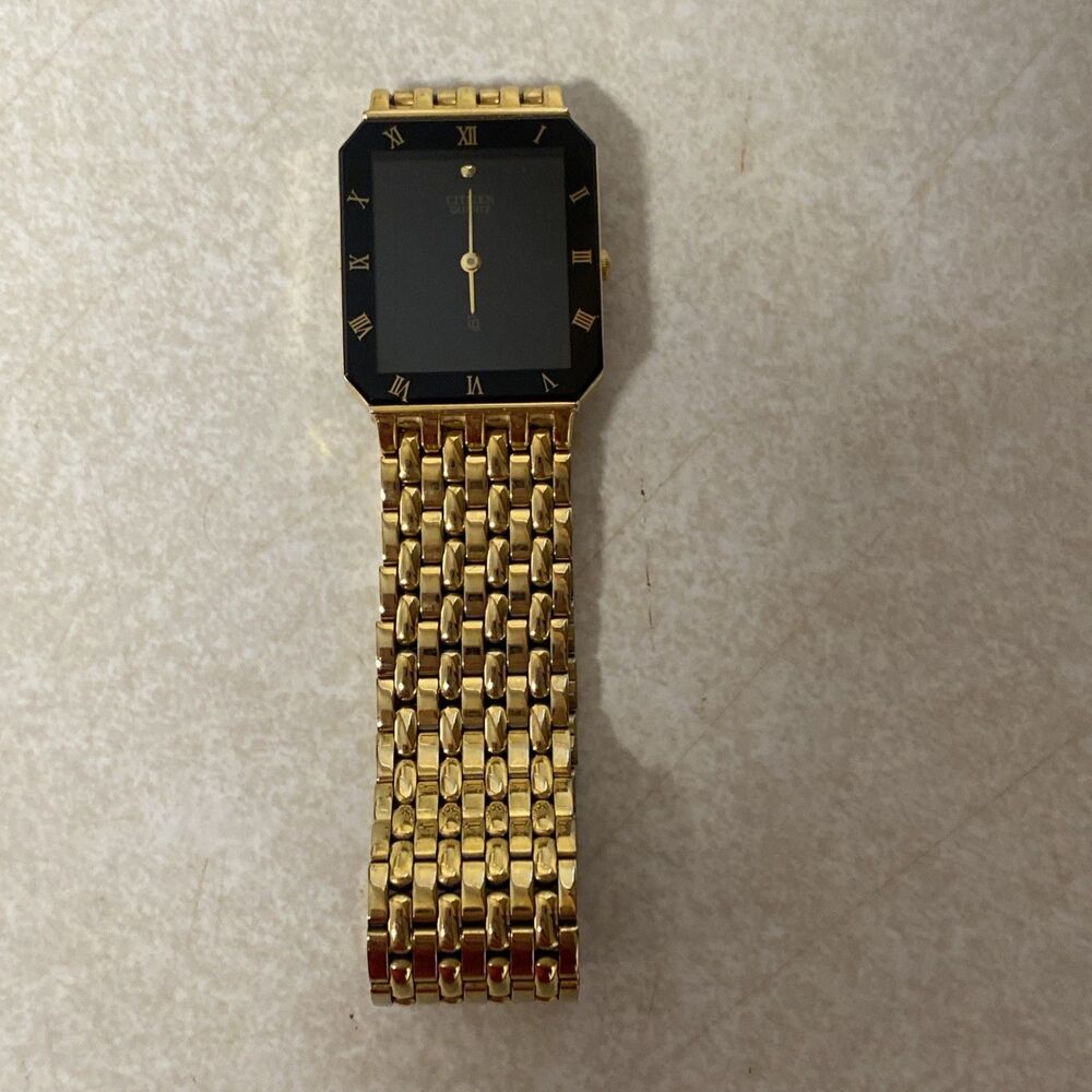 Citizen Quartz Black Dial w/ Gold Tone Watch